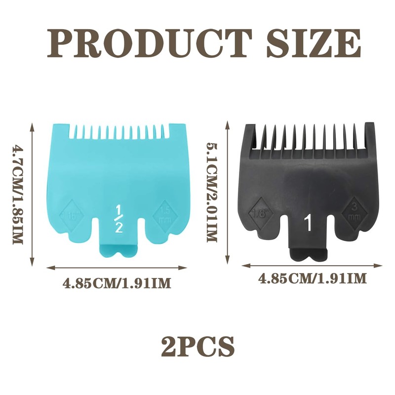 2pcs Clipper Guards for Wahl, Professional Hair Clipper Guide Combs