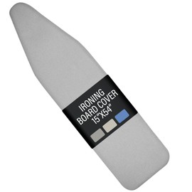 Iwtmm Ironing Board Cover and Pad with Silicone Coating, Thick Scorch-Resistant Padding, Heavy Duty for Home & Professional Use, Fits 15 x 54 Inches Boards, Secure Hook & Loop Fastener (Gray)