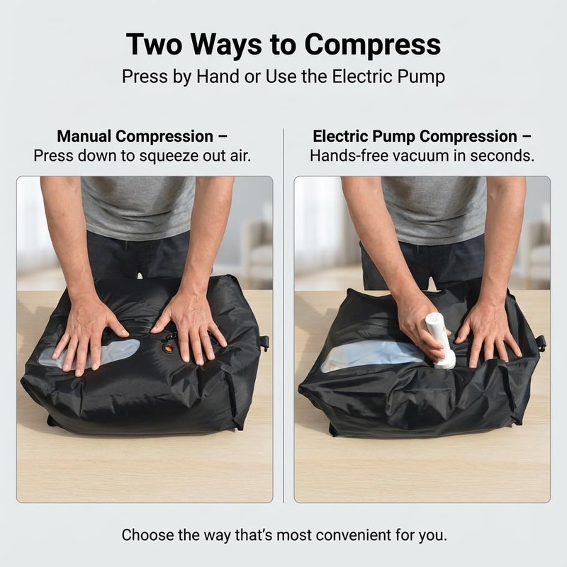WEWEMUX Travel Vacuum Compression Bag for Clothes, 32L Reusable Waterproof