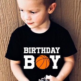 Birthday Shirt Boys Basketball 5t Toddler T-Shirts Birthday Tees Little Kids Top Outfit White 5th Tees