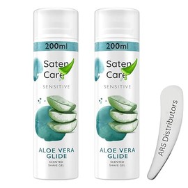 Satin Care Sensitive Aloe Vera Glide Shaving Gel for Women – Moisturising Shave Gel for Smooth, Irritation-Free Shave on Legs & Body (Pack of 2)