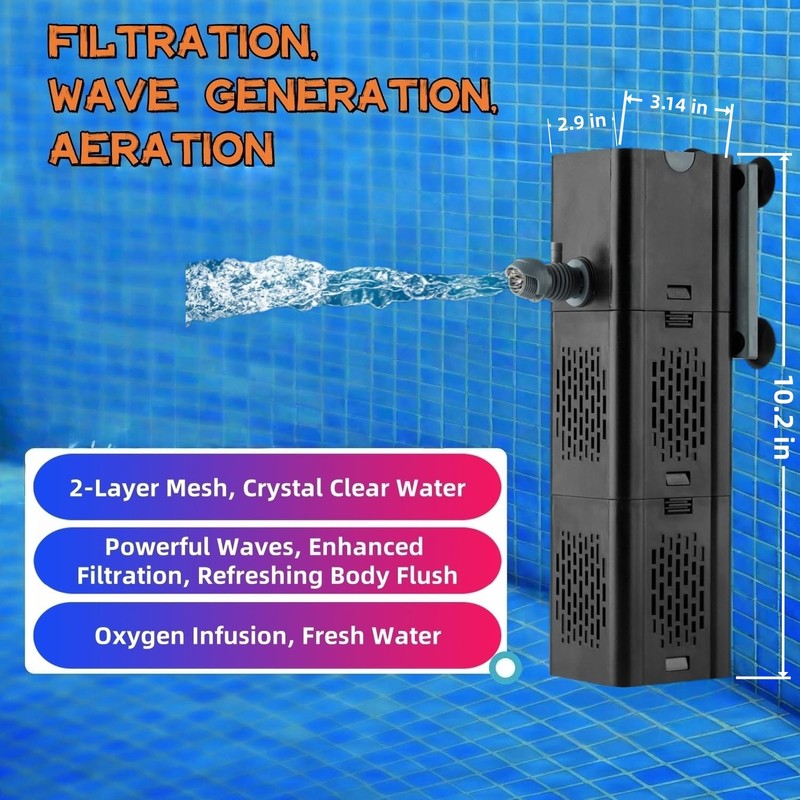Cold Plunge Filter with 2 Water Flow Outlet, 500 GPH