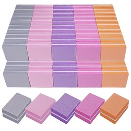 Bloques de tampón de uñas (paquete de 100), mini bloque de tampón de uñas para uñas acrílicas y uñas naturales, bloque de tampón de uñas de 100/180 gr