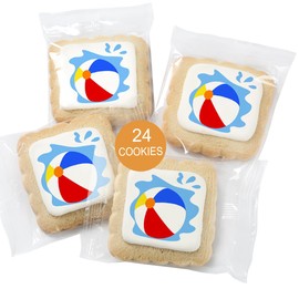 Beachball Theme Individualy Wrapped Printed Cookies 24 Pack Bulk