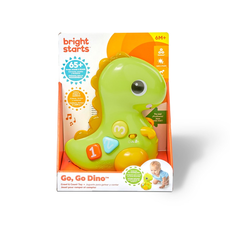 Bright Starts 12506 Go, Go Dino Toy with Music and
