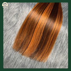 Brown Silky 50g Human Hair Bundles, Naturally Straight RAW Hair Soft Silky Unprocessed Weave Bundles Silky for Women (10 inch)