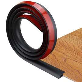 Floor Transition Strip Self Adhesive Carpet & Flooring Transitions Edging Trim Strip PVC Threshold Transitions Suitable for Threshold Height Less Than (Black, 10mm, 6.56Ft)