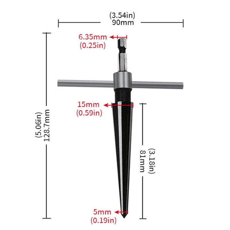Taper Reamer, Hexagonal Shaft Taper Reamer, Hole Opening Range: Approx.