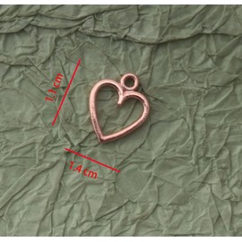 Ruwado 50 pcs Hollow Heart Jewelry Making Kits for Jewelry Making Small 1.5 x 1.2 cm Cute Accessories for DIY Crafting Project Christmas Tree Décor Necklace Bracelet Keychain Earring (Rose Gold)