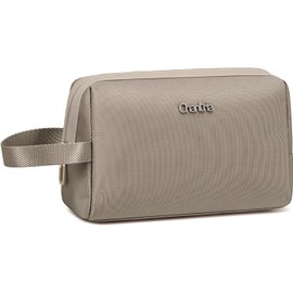 CHANTRIA Bolsa de Maquillaje de Viaje para Mujer CB00637, Impermeable y de Gran Capacidad, Organizador de Cosméticos con Divisores y Asa, Bolsa de Aseo con Apertura Plana (Caqui)