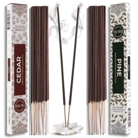 Trumiri Incense Sticks - Combo Pack of 40 Insence-Sticks - 20 Cedar + 20 Pine - Insenses - Insents - Incents - Inscense - Incence - Incienso - All Natural Incense Sticks