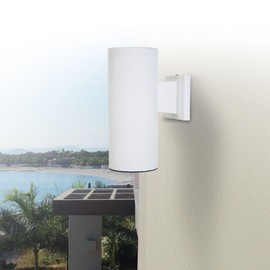 Solus Cylinder Downlight Outdoor Wall Mount Light Fixture with Turtle Friendly Amber LED Bulb – Wildlife Certified, Dark Sky Friendly, UL Listed, Made in USA, (White, Large 1 Pack)