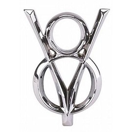 V8 Headlight Bar Emblem, Fits 1932 Ford Chrome