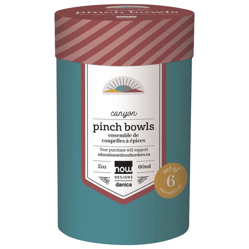 Now Designs Canyon Ceramic Pinch Bowl Set, Soy Sauce Dish,