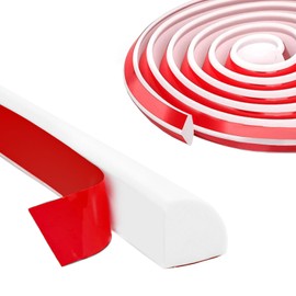 Flexible Quarter Round Molding, 300cm Flexible Trim Peel and Stick Molding Trim Rubber Quarter Round Trim Molding Self Adhesive Wall Corner Trim Molding for Wall Edge Corner Countertop - White,13x13mm