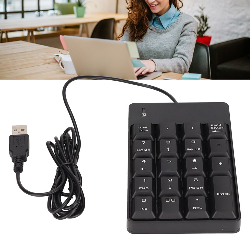 Number Pad Wired 19 Key USB Interface Drive Free Portable