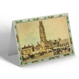 CHRISTMAS CARD - Vintage Lincolnshire - The Market Place, Boston (b)