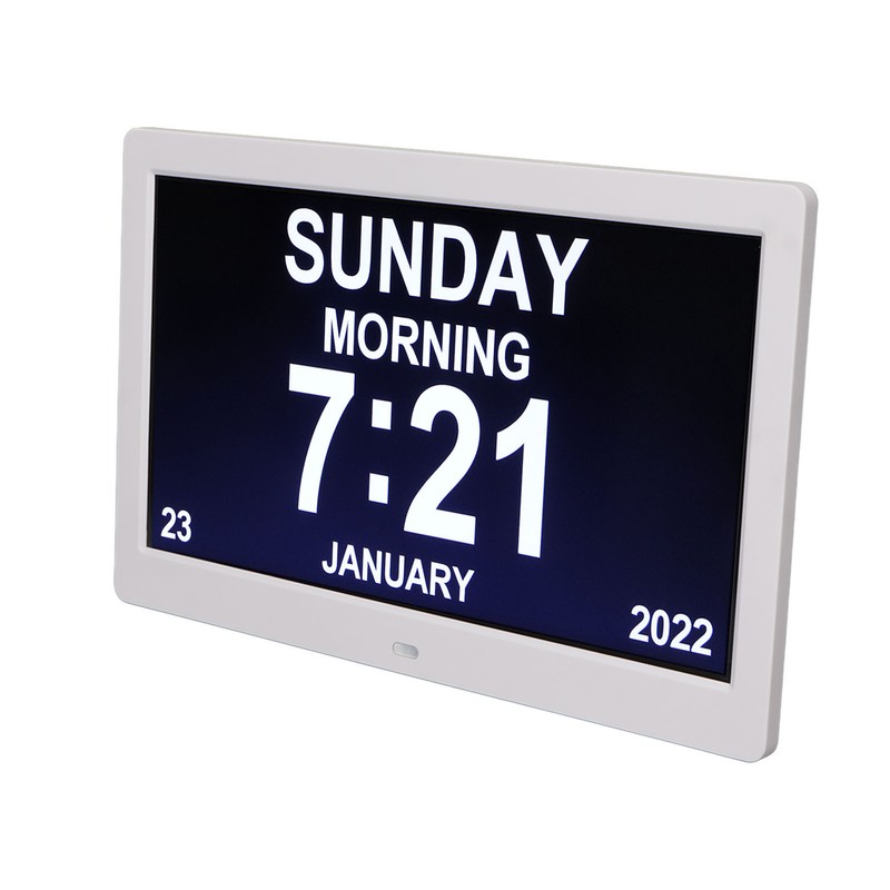 Digital Photo Frame 10in 1024x600 LCD Alarm Clock Remote Control