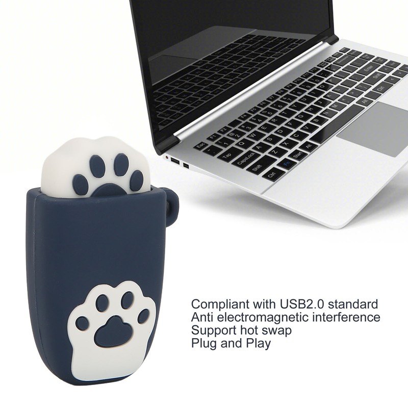U Disk USB2.0 Hot Swap Cat Paw Shape Cartoon Style