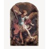 Saint Michael Arched Tile Plaque with Stand