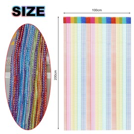 ElevaPulse Bead Curtain, 200 x 100 cm Thread Curtain, Bead Curtain, Door Curtain, Door Curtain, Beads, Fly Curtain Colourful, Fringe Curtain, Fly Protection Door, Door Curtain, Door Curtain