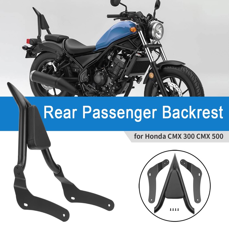 Bravema Motorcycle Sissy Bar, Detachable Passenger Backrest Rear Pad Fit