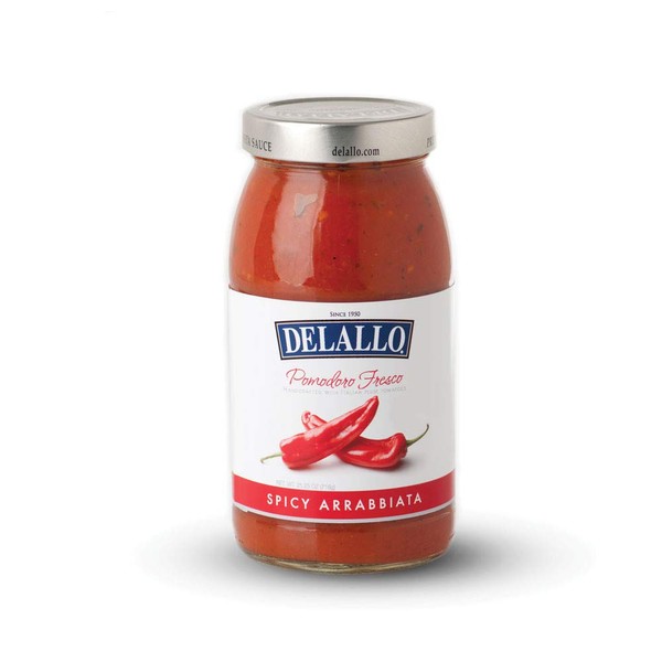 DeLallo Pomodoro Fresco Spicy Arrabbiata Sauce, 25.25oz Jar, 6-Pack
