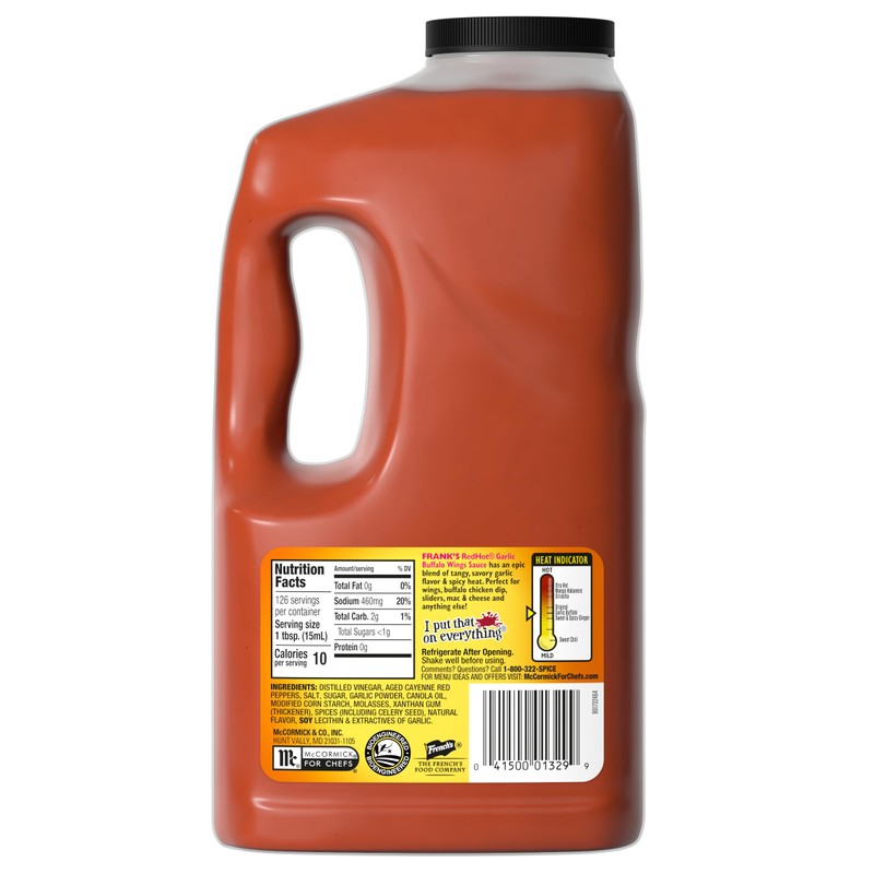 Frank's RedHot Garlic Buffalo Wings Sauce, 0.5 gal