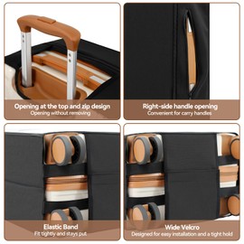 AzulHome Clear Luggage Cover Protectors For Suitcase Transparent PVC Suitcase Cover Protector Fit 20/24 Inch Luggage (Badge, 20+24)