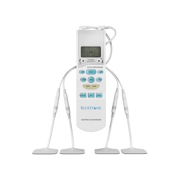 Tens Muscle Stimulator Unit - Digital Display Pulse Massager for Back and Knee Pain Relief - Physical Electro-Therapy or Rehabilitation by Bluestone
