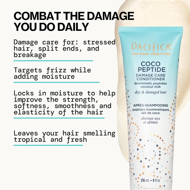 Pacifica 15050 Champú y Acondicionador con Coco y Péptidos –