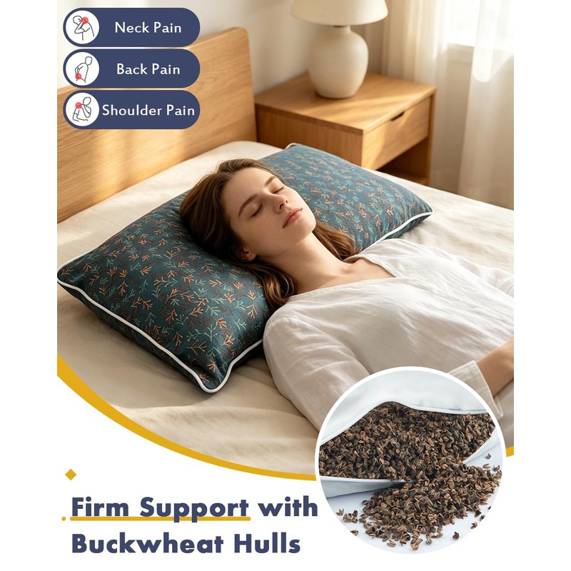Buckwheat Pillow Adjustable Height Hard Bed Pillow