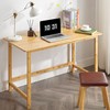 Nnewvante 47 Inch Computer Desk, Bamboo Writing Desk, Modern Simple