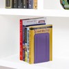 Acrimet Premium Metal Bookends (Purple Color) (Heavy Duty) (1 Pair)