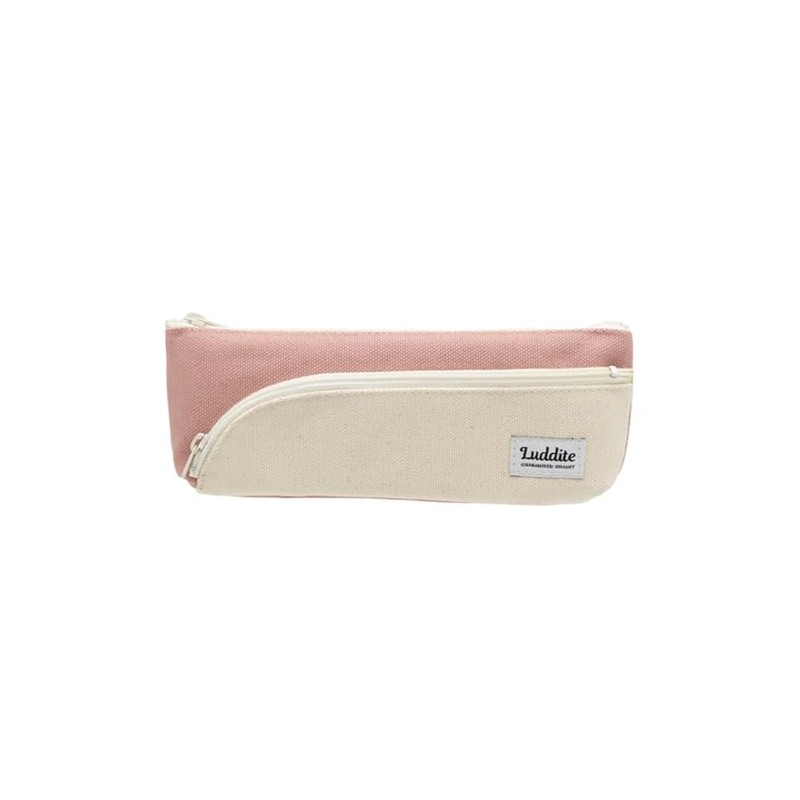 Pencil Case, Two-Tone Pencil Case, Slim, 6 Colors, Dull Pink,