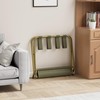 Smuxee Gold Luggage Rack, Foldable Suitcase Stand with Fabric Storage