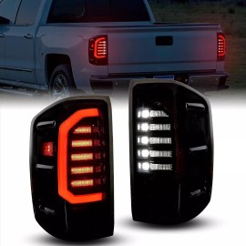 Unbranded LED Tail Lights Black Smoke For 2014-2018 Chevy Silverado 1500 2500 HD 3500 HD