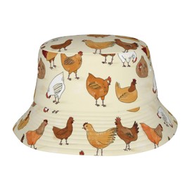 A Brood of Chickens Bucket Hat Summer Sun Hat for Travel Beach Golf Fishing - Fashion Packable Fun Outdoor Fisherman Boonie Hat for Men and Women