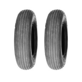 Justubes Two 4.80/4.00-8 Rib Tread Tubeless 4 Ply Wheel Barrow Tires 480-8 400-8 480/400-