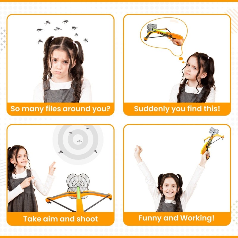 KHAMPA Wooden Crossbow Fly Killer Bug Fly Swatter Arrows Bug