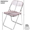Urban Lifestyle Transparent Acrylic Modern Folding Chair with Chrome Frame,