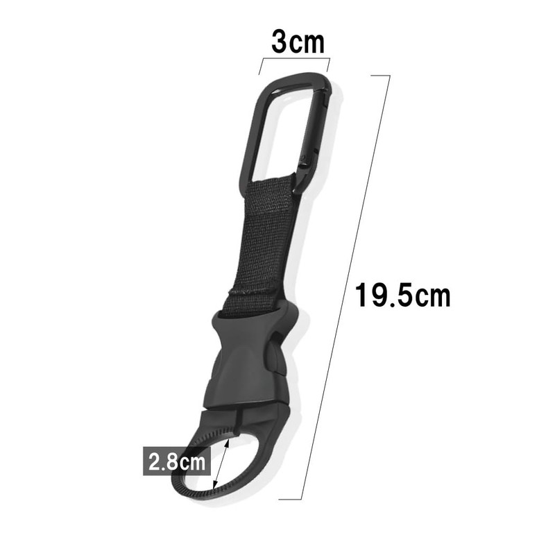 XSAJU Plastic Bottle Holder with Carabiner, Set of 3, Drink