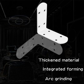 MOOCHE 4 Stück L Edelstahl Bracket, Heavy Duty Corner Brace Winkel Klammer, Floating Shelf Brackets für Holzbrett Tür Partition oder Bett, Sofa, Weiß