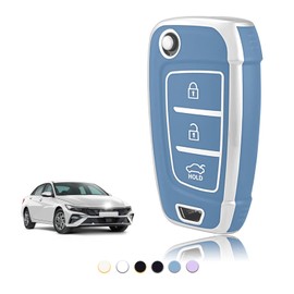 TOOMUME Car Key Cover TPU, Car Key Case Fit for Hyundai i30 ix35 i30n Kona Tucson NX4 Elantra Accent Solaris Sonata Creta Verna, Protective Key Fob Cover Key Fob Case - Flip Key