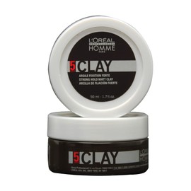 L'Oréal Professionnel Paris Men’s Styling Clay - For All Hair Types, Provides Strong Hold and Matte Finish