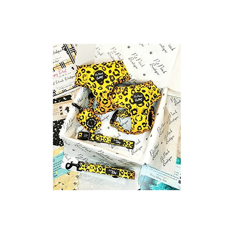 Pet Pooch Boutique Mustard Leopard Classic Dog Harness, Extra Large