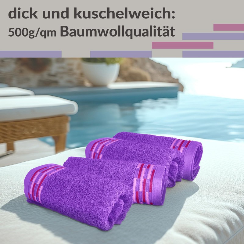 Lashuma Lugano Cotton Guest Towel Set, Set of 4, 30