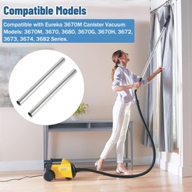 Vacuum Extension Wand Hose for Eureka 3670M 3670 3680 3670G 3670H 3672 3673 3674 3682 Mighty Mite Vacuum Attachments Parts -2Pack