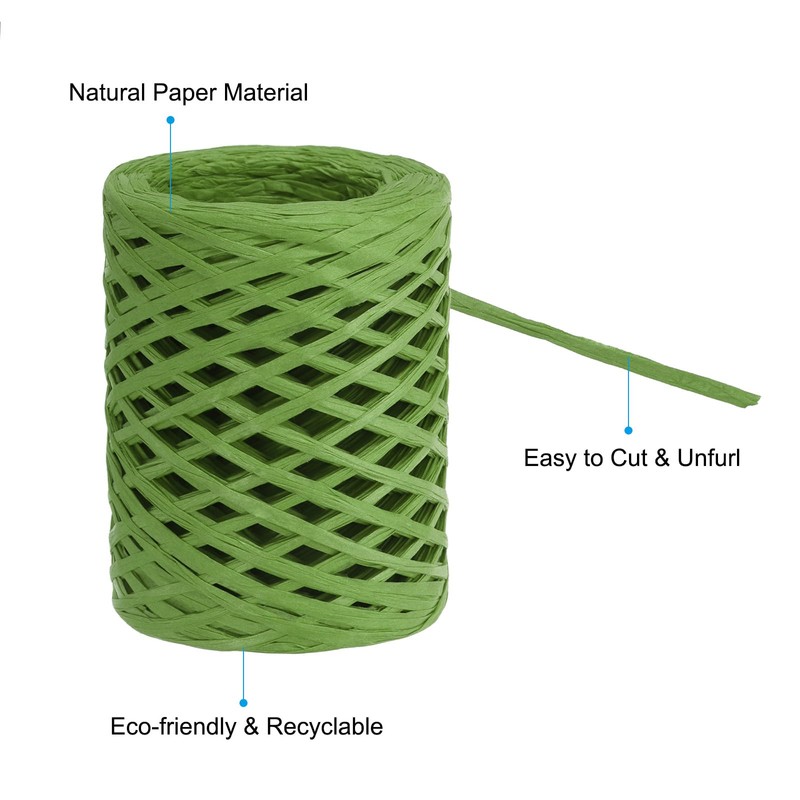 PATIKIL Raffia Ribbon 100 Yard, 1 Roll Natural Packing Paper