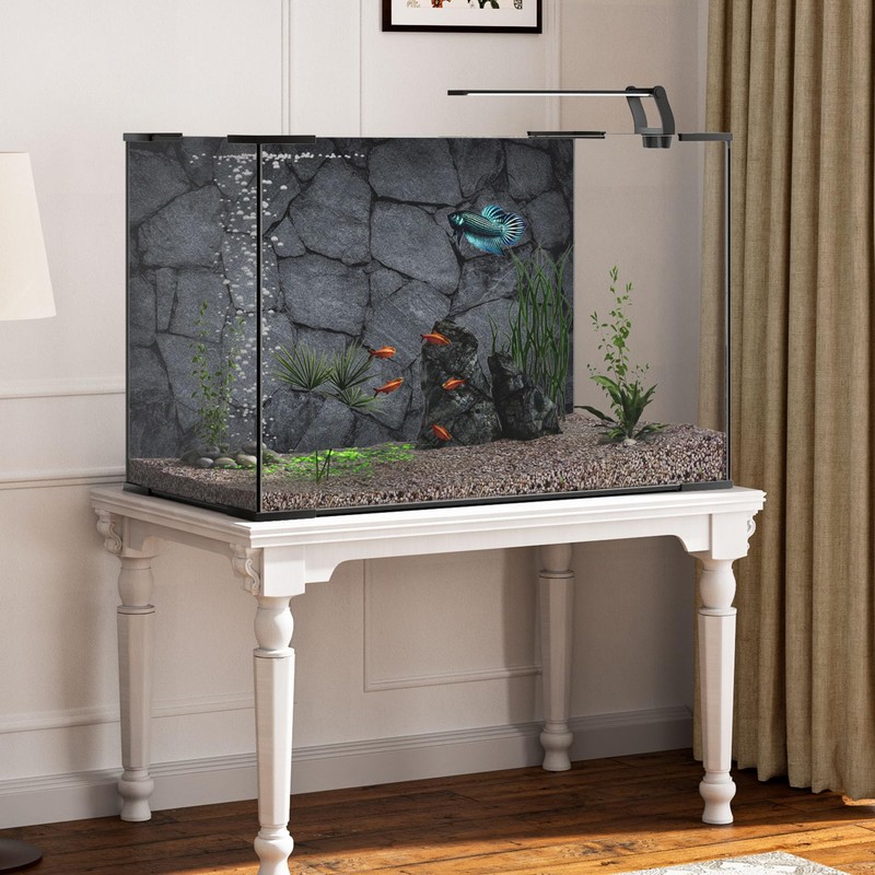 MIRRORANG 120x61cm Rock Aquarium Background Dark Grey Stone Fish Tank